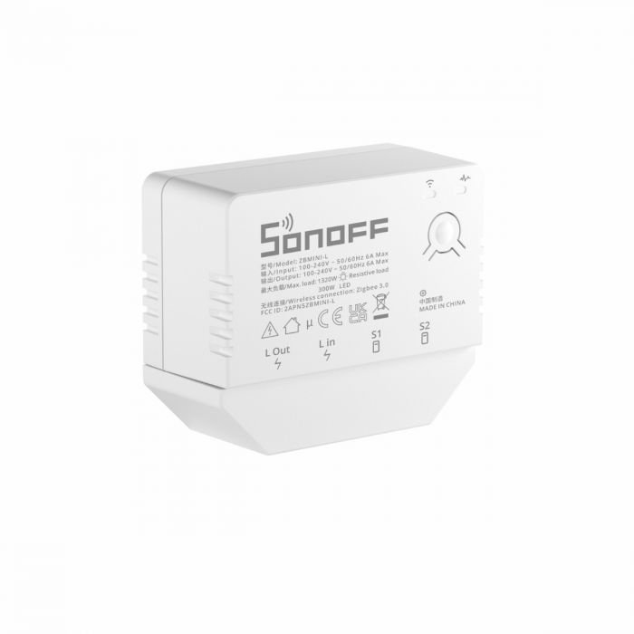 SONOFF ZBMINI-L 迷你型單火線(免中性線)1in/1out智慧開關(1個乾接點輸入、1個繼電器輸出)ZigBee版